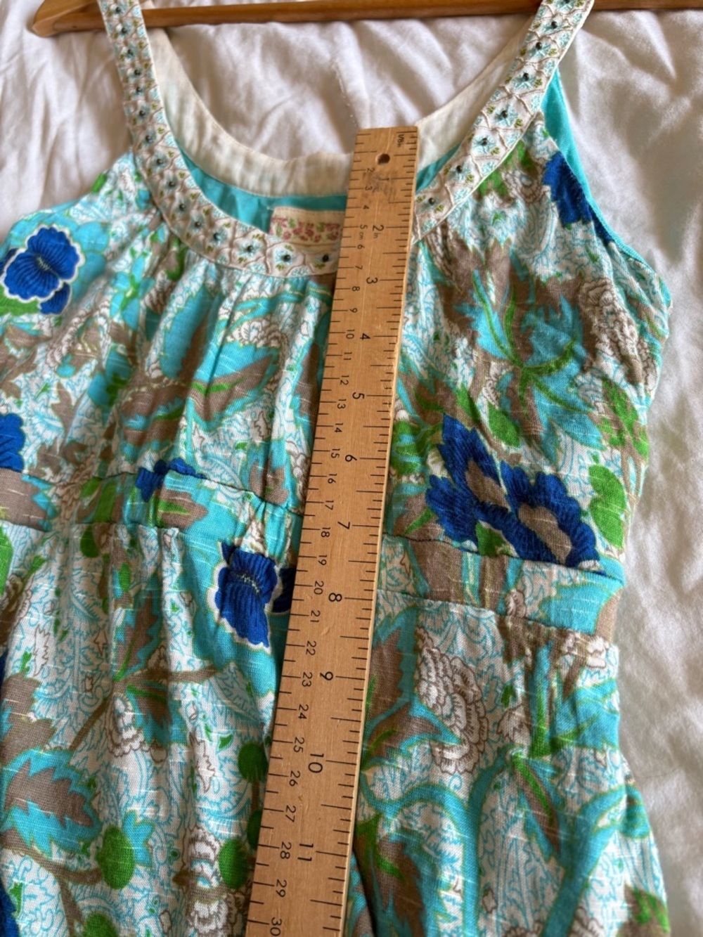 Free People vintage Y2K beaded floral dress size medium - Picture 10 of 12